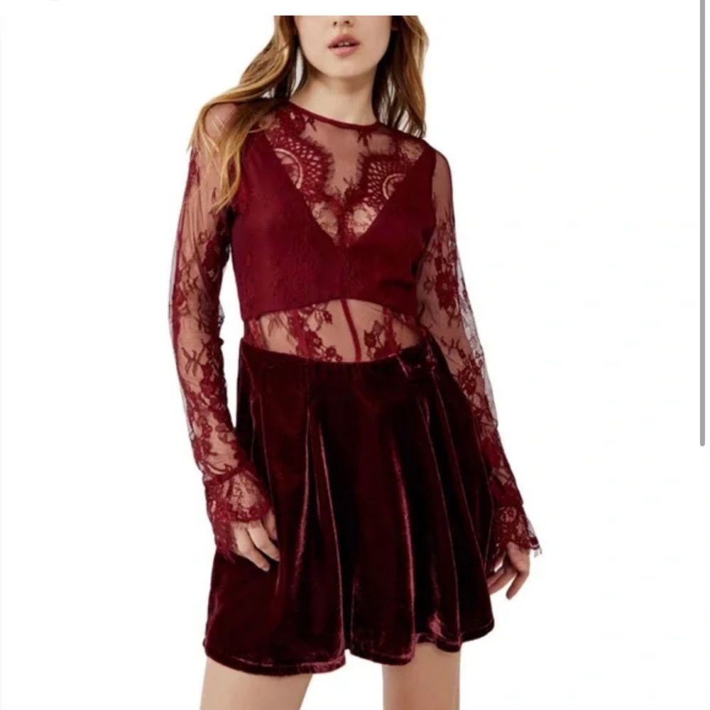 NWT Free People Marlie Long Sleeve Lace Dress Small